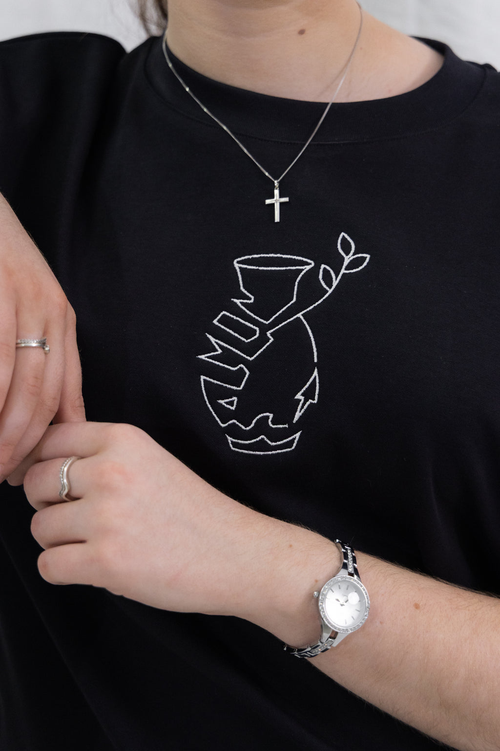 “Broken Vessel” Oversize Black T-Shirt