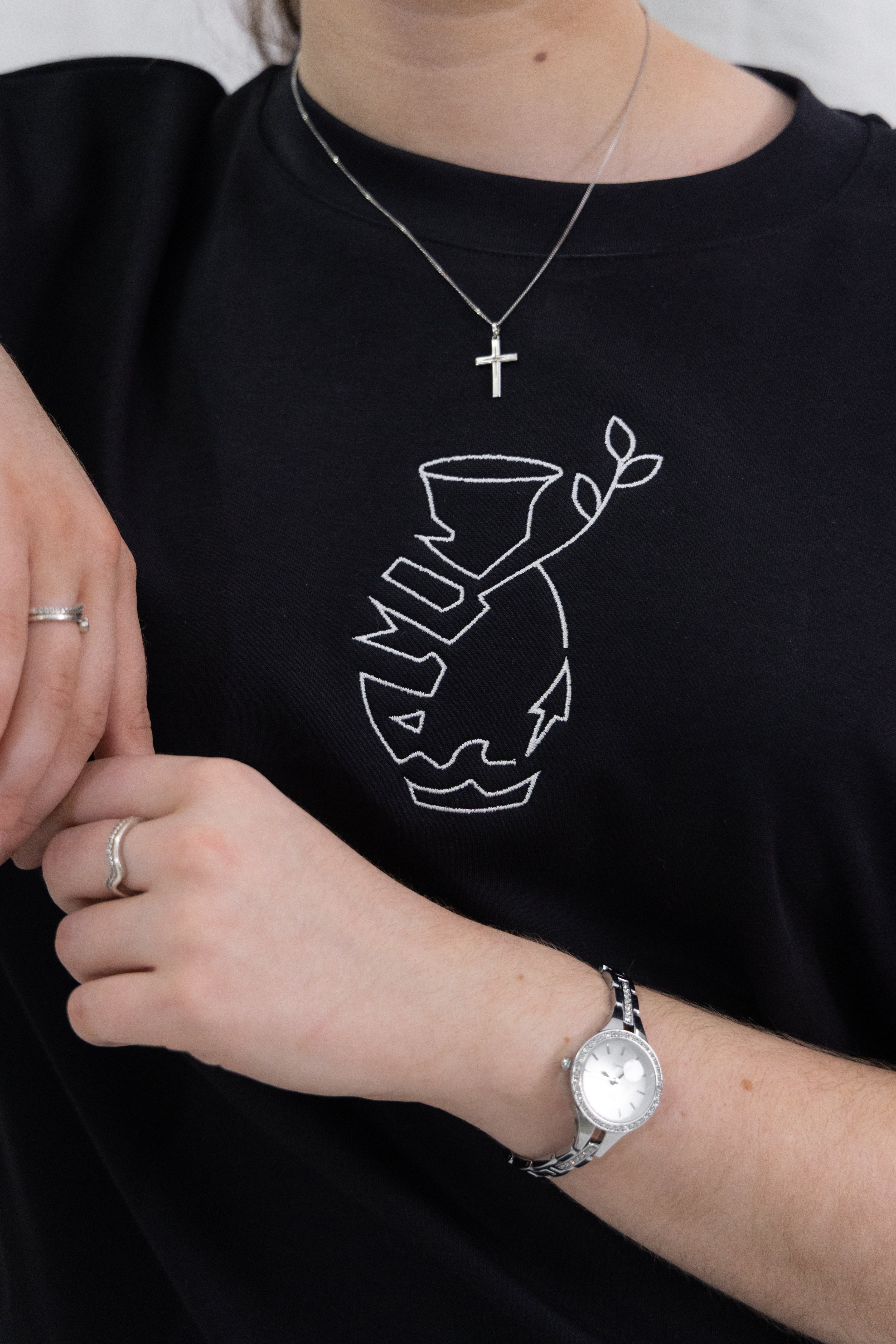 “Broken Vessel” Oversize Black T-Shirt
